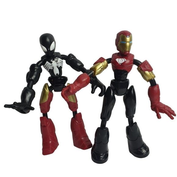 Marvel Bend & Flex Iron Man and Venom Black Suit 6" Action Figures Toys - Picture 4 of 5